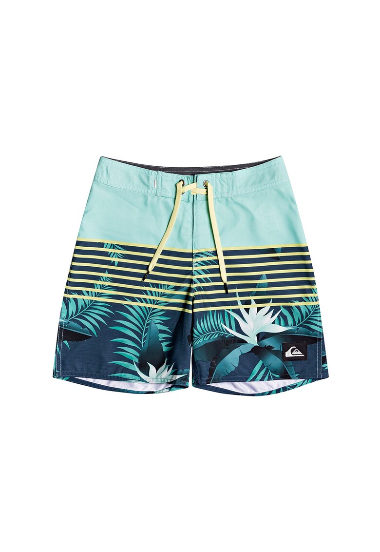 Pantaloni scurti de baie cu dungi si model tropical Everyday Lightning 15"
