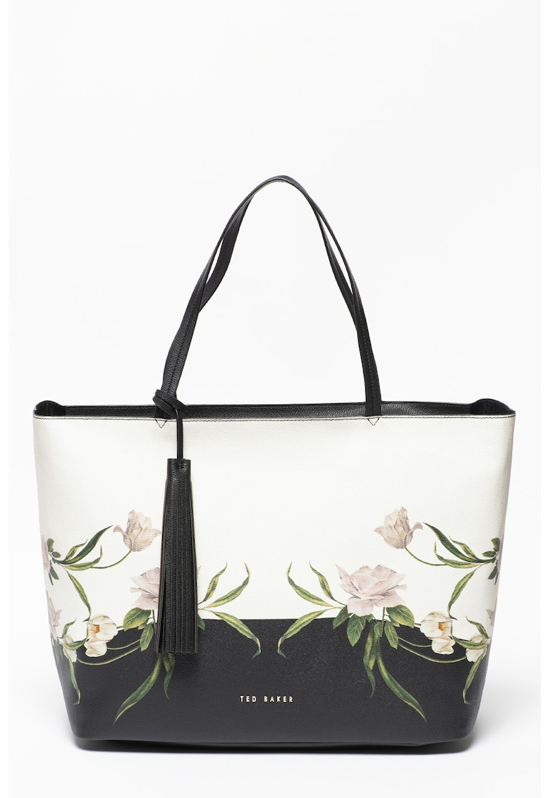 Geanta shopper din piele ecologica cu model floral Benitta