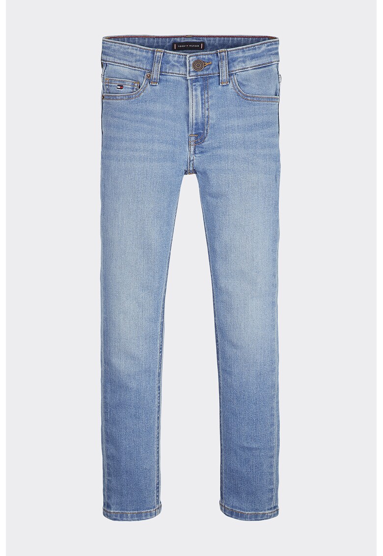 Blugi slim fit cu aspect decolorat