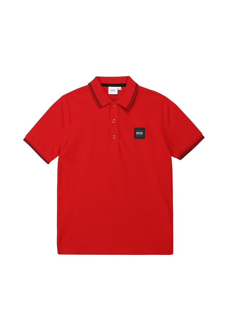 Tricou polo din pique cu aplicatie logo