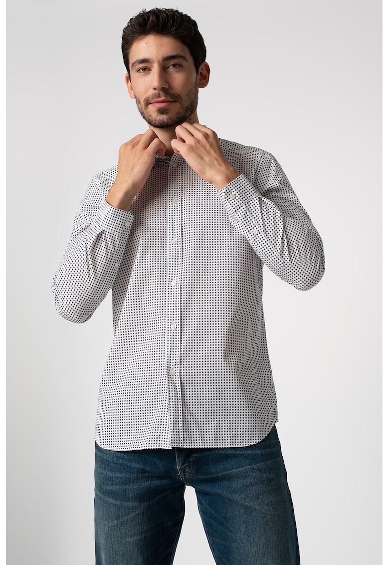 Camasa slim fit cu model gingham