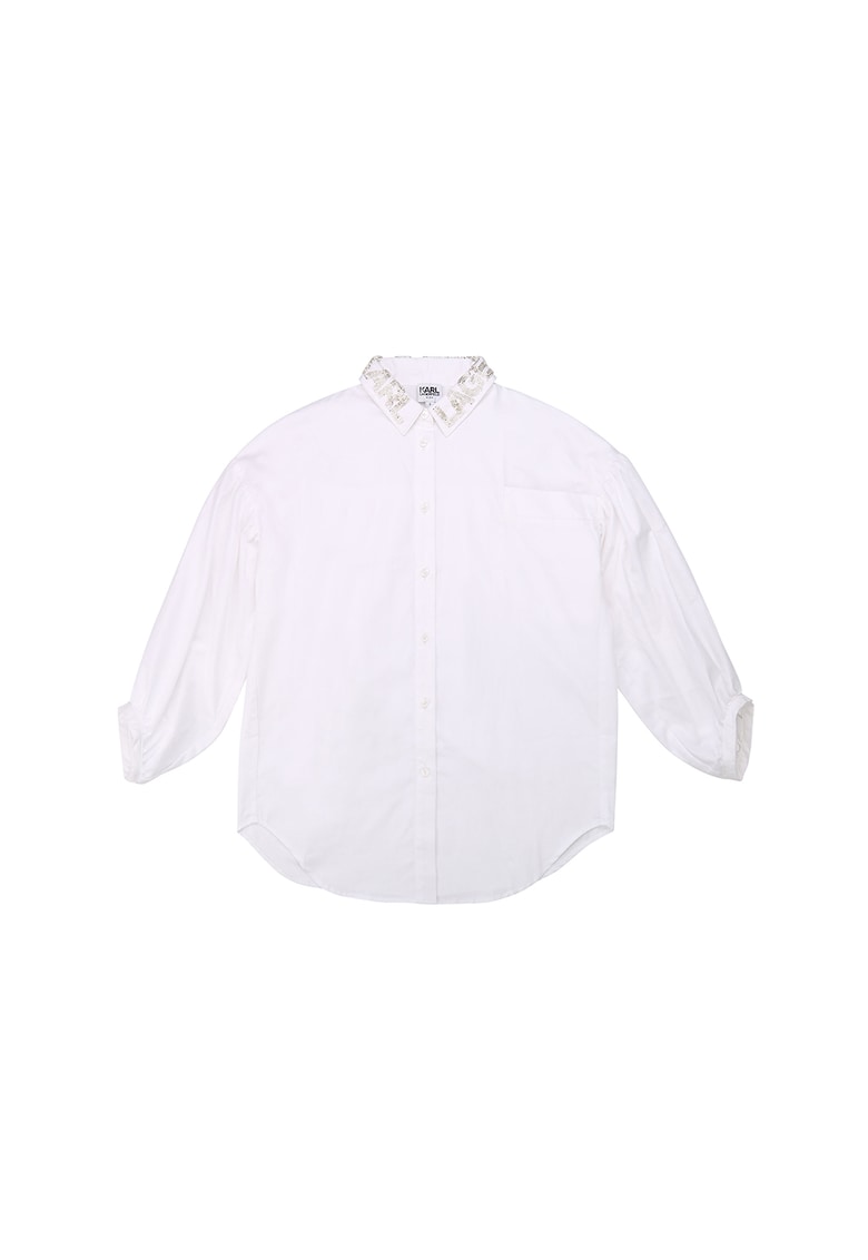 Rochie tip camasa cu aplicatie logo pe guler