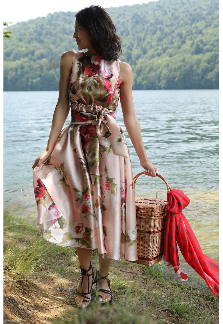 Rochie midi cu imprimeu floral Summer fashiondays imagine noua
