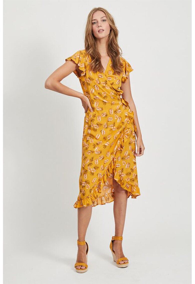 Rochie petrecuta cu model vegetal
