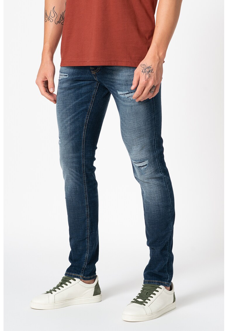 Blugi slim fit cu aspect deteriorat Glenn Original