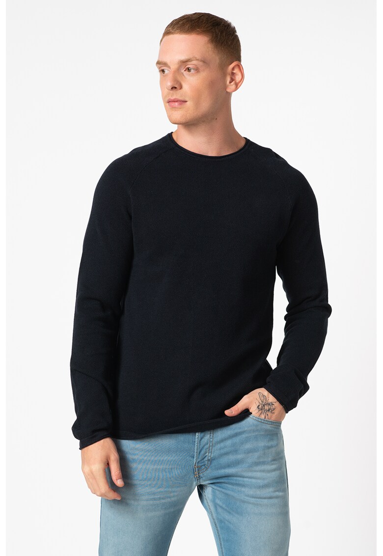 Pulover cu decolteu la baza gatului si maneci raglan Hill