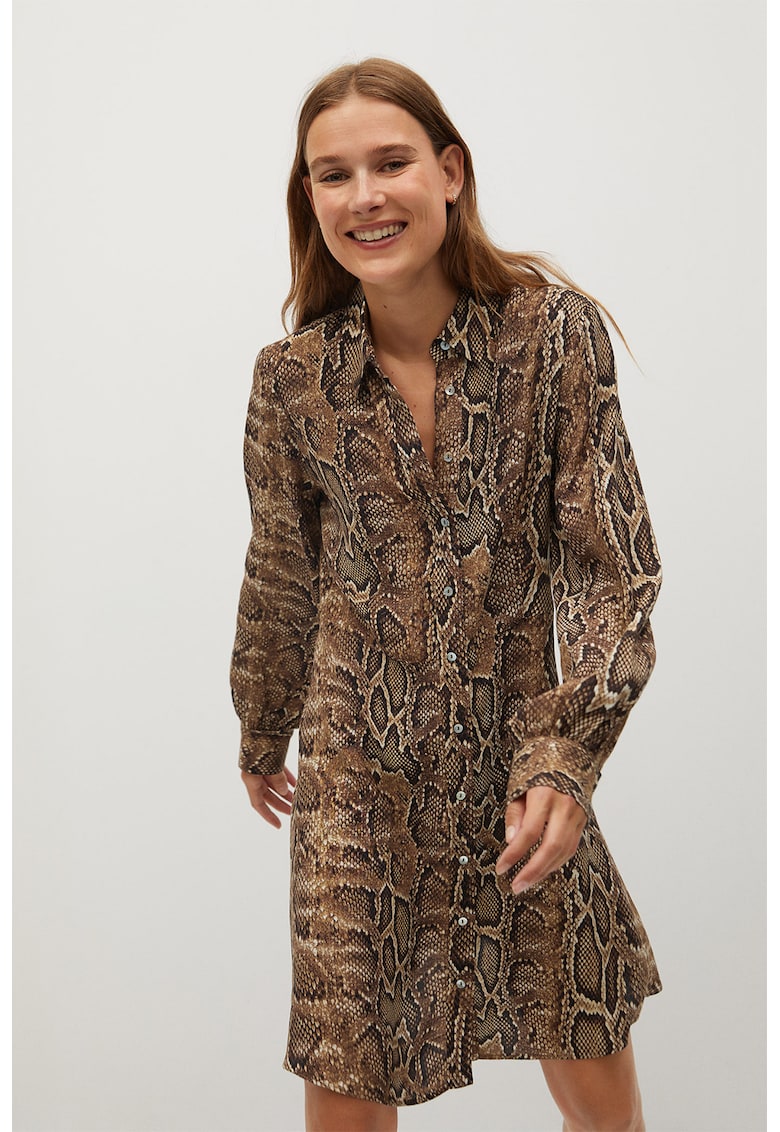 Rochie tip camasa cu imprimeu piele de sarpe Boa