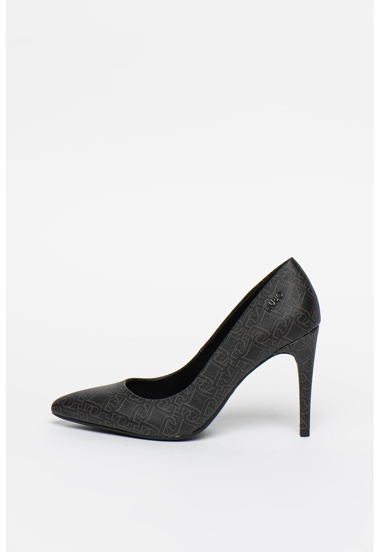 Pantofi stiletto de piele ecologica - cu monograma Vickie