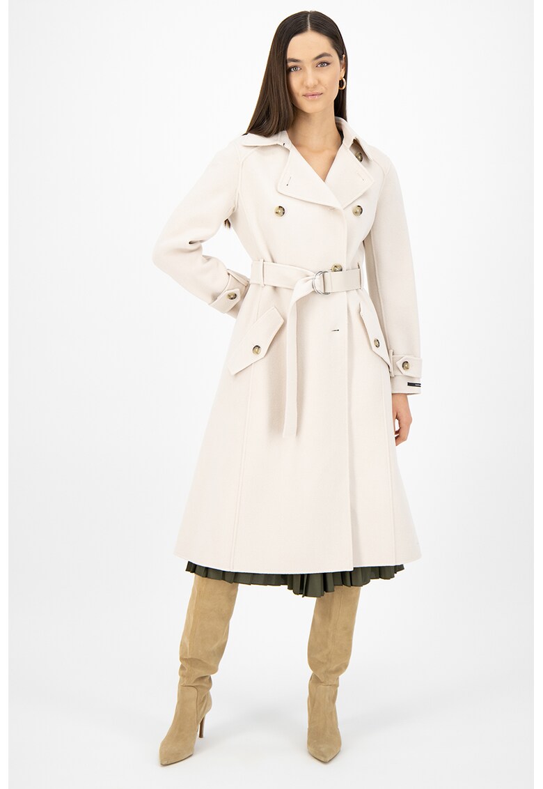 Palton lung de lana virgina – cu un cordon in talie fashiondays.ro imagine 2022 13clothing.ro