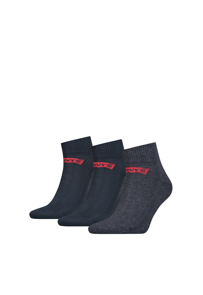 Ssosete scurte unisex cu logo - 3 perechi