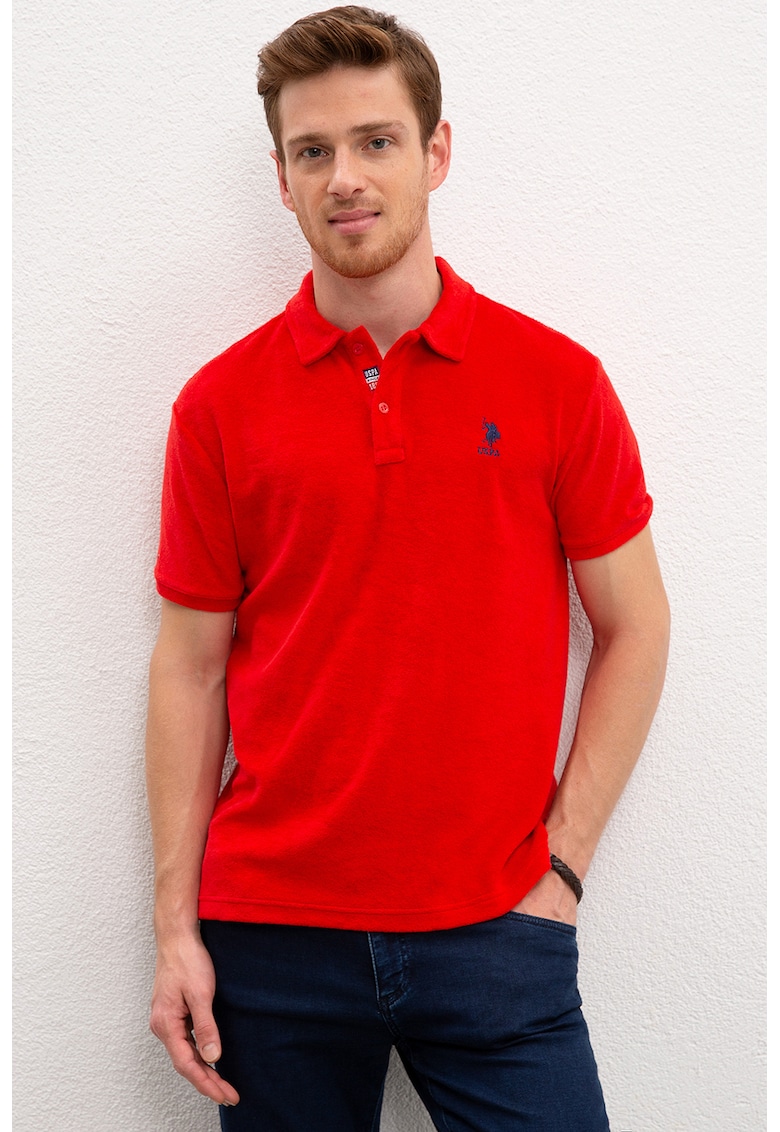 Tricou polo regular fit din terry