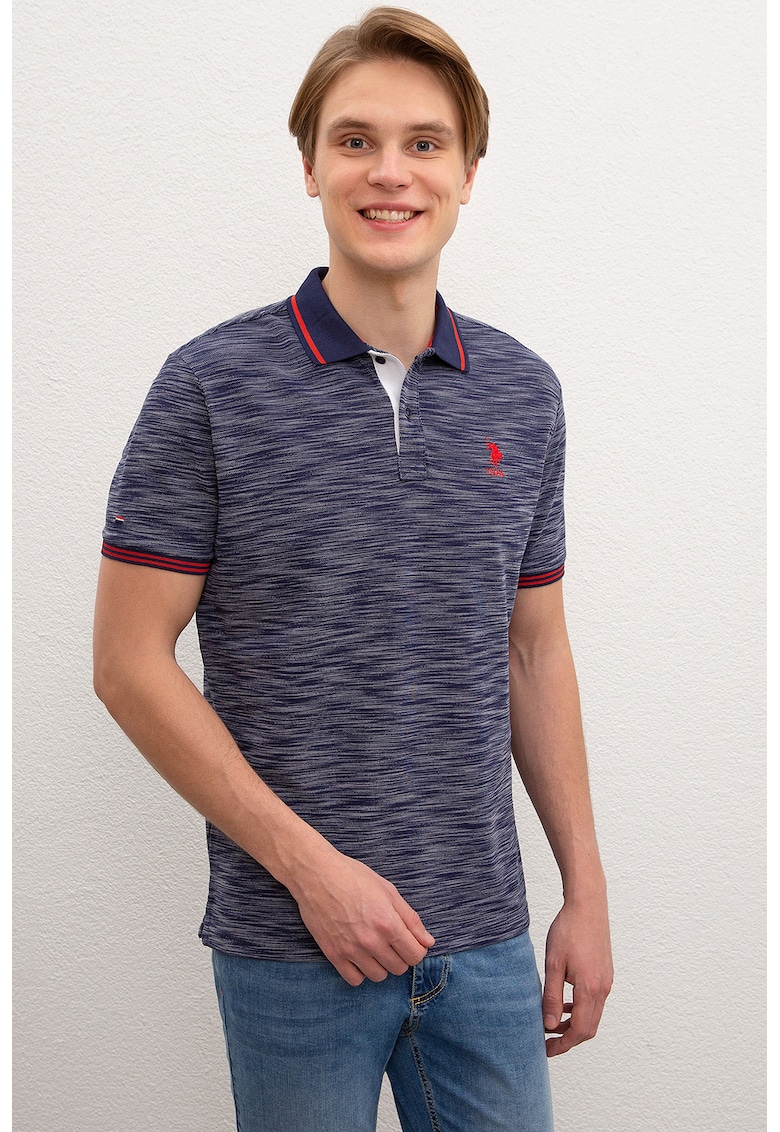 Tricou polo regular fit cu broderie logo