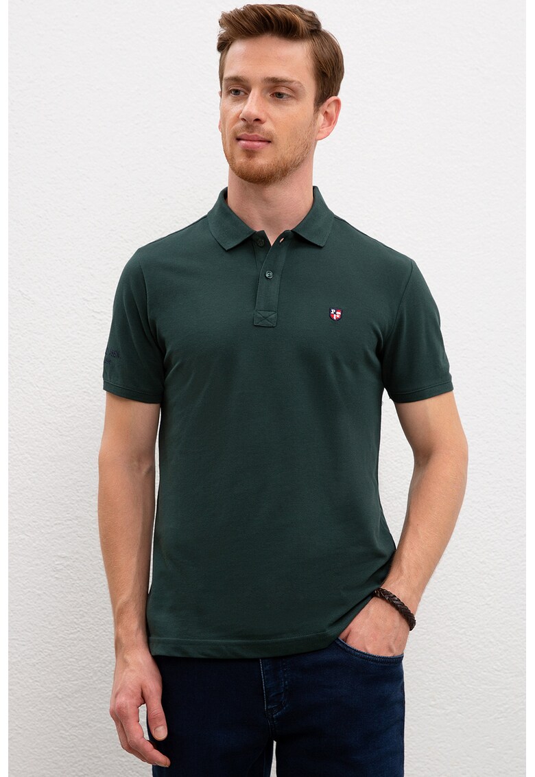 Tricou polo slim fit cu logo brodat 33