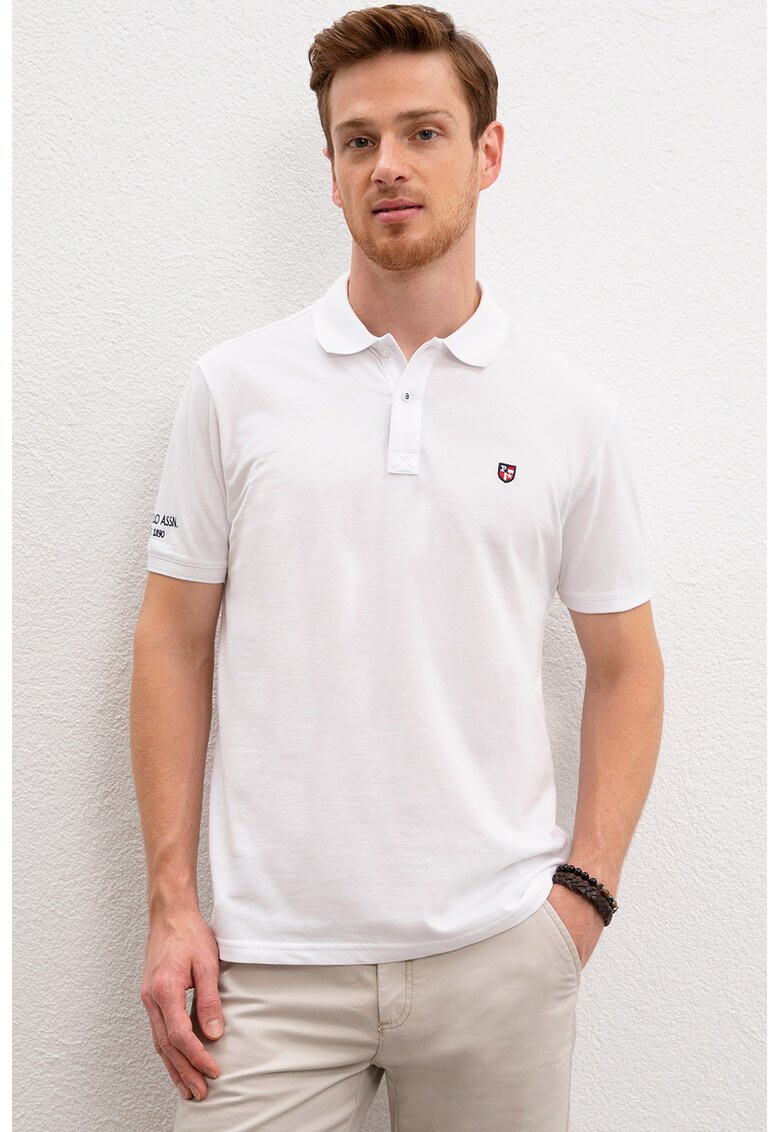 Tricou polo slim fit cu logo brodat 33