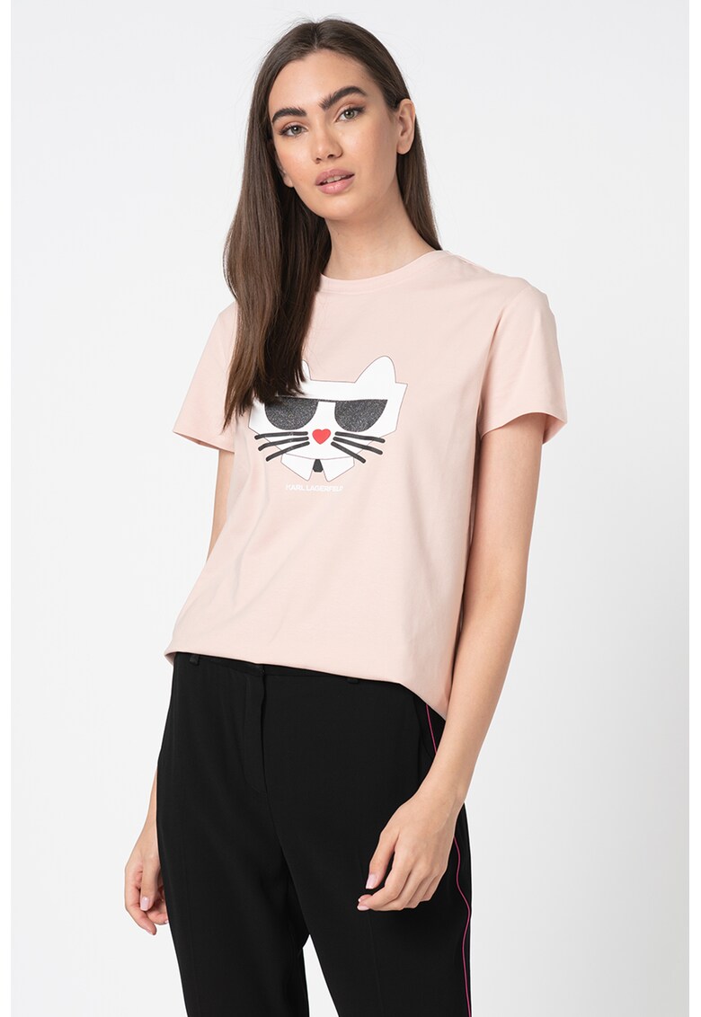 Tricou cu imprimeu Kocktail Choupette