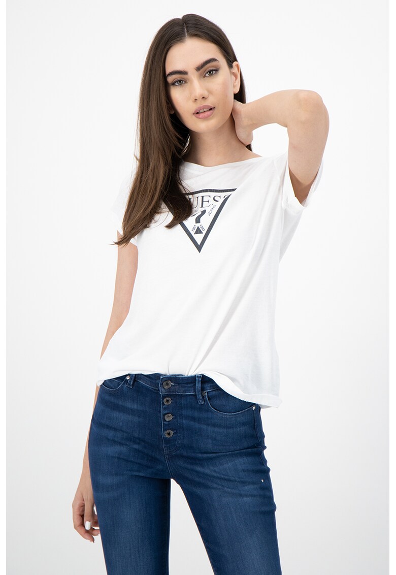 Tricou din amestec de modal - cu imprimeu logo