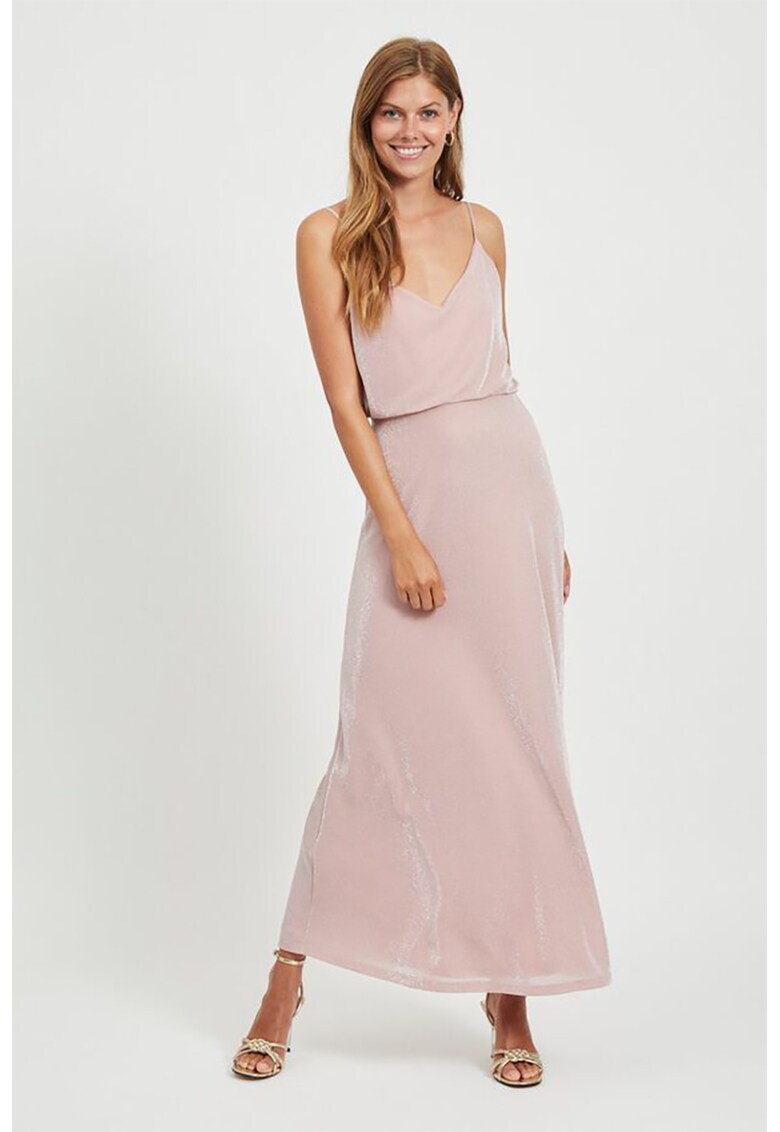 Rochie cu decolteu in V cu aspect stralucitor