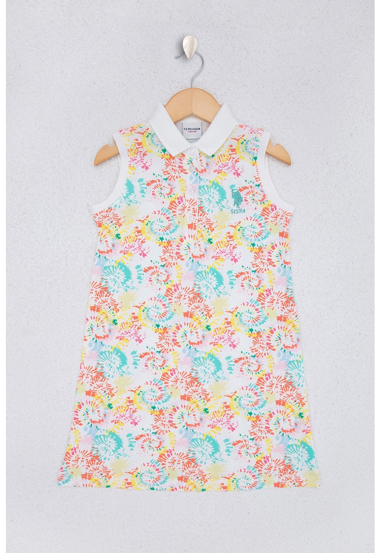 Rochie din amestec de bumbac cu imprimeu