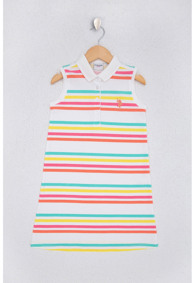 Rochie cu model in dungi si logo brodat