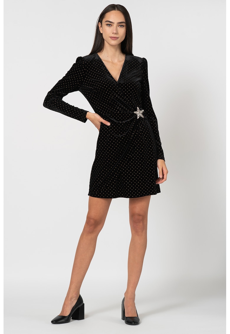 Rochie de catifea cu decolteu in V