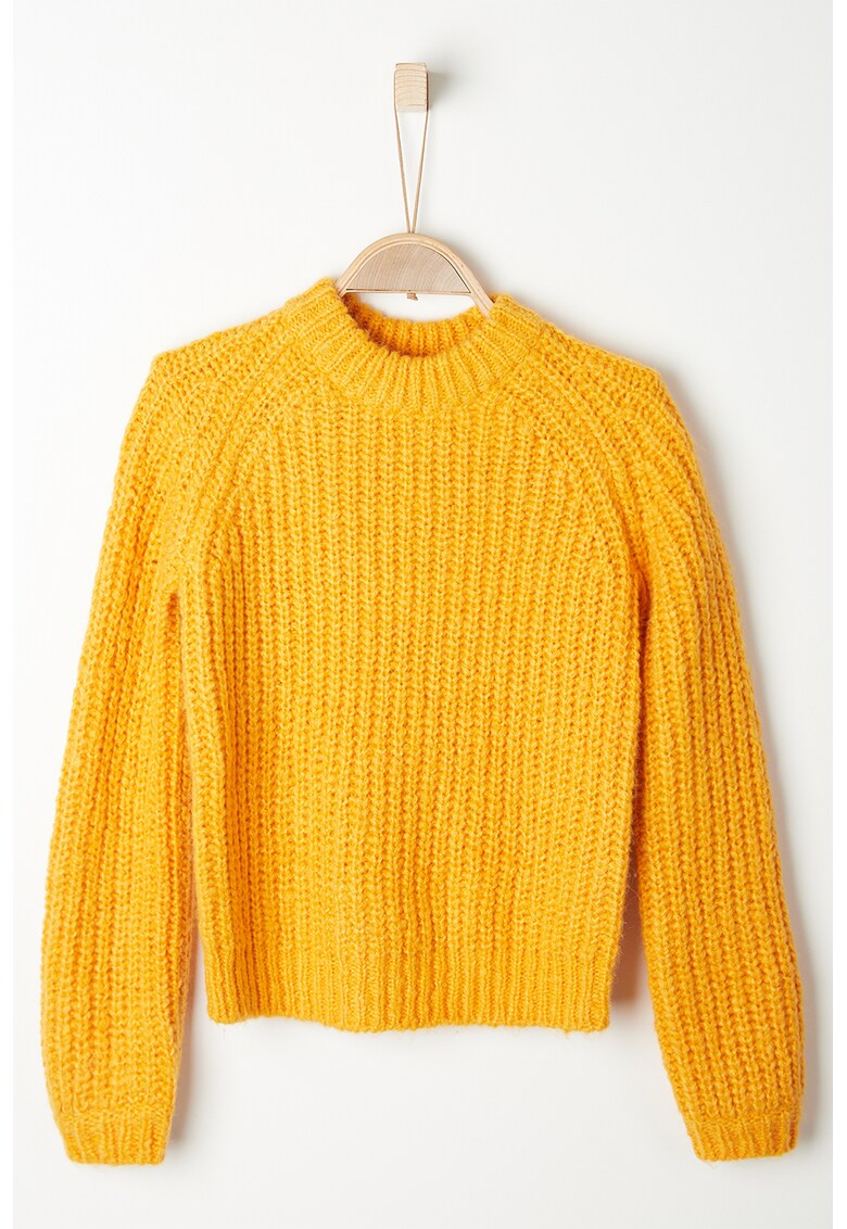 Pulover din amestec de lana cu maneci raglan