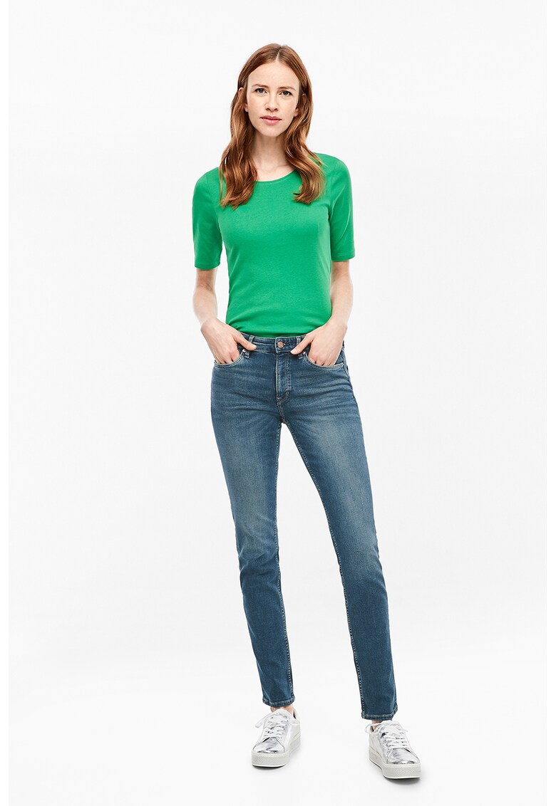 Blugi slim fit cu talie joasa