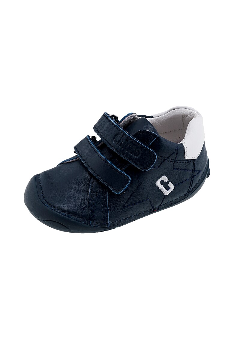 Botosei tip pantofi sport de piele cu benzi velcro