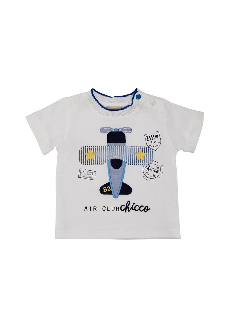 Tricou de bumbac cu broderii