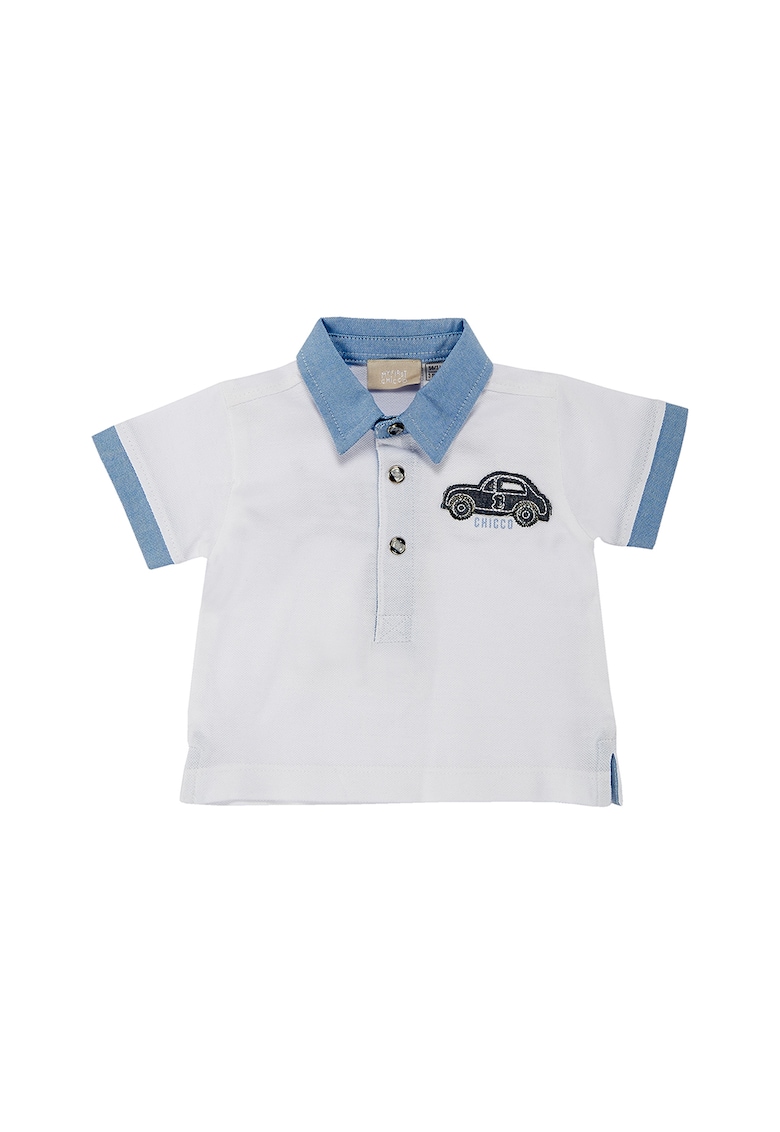 Tricou polo de bumbac pique - cu broderie