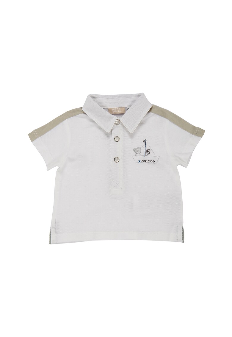 Tricou polo din pique - cu logo discret brodat Tricou polo din pique - cu logo discret brodat