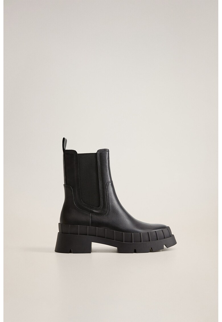 Ghete Chelsea din piele cu aspect masiv Rain