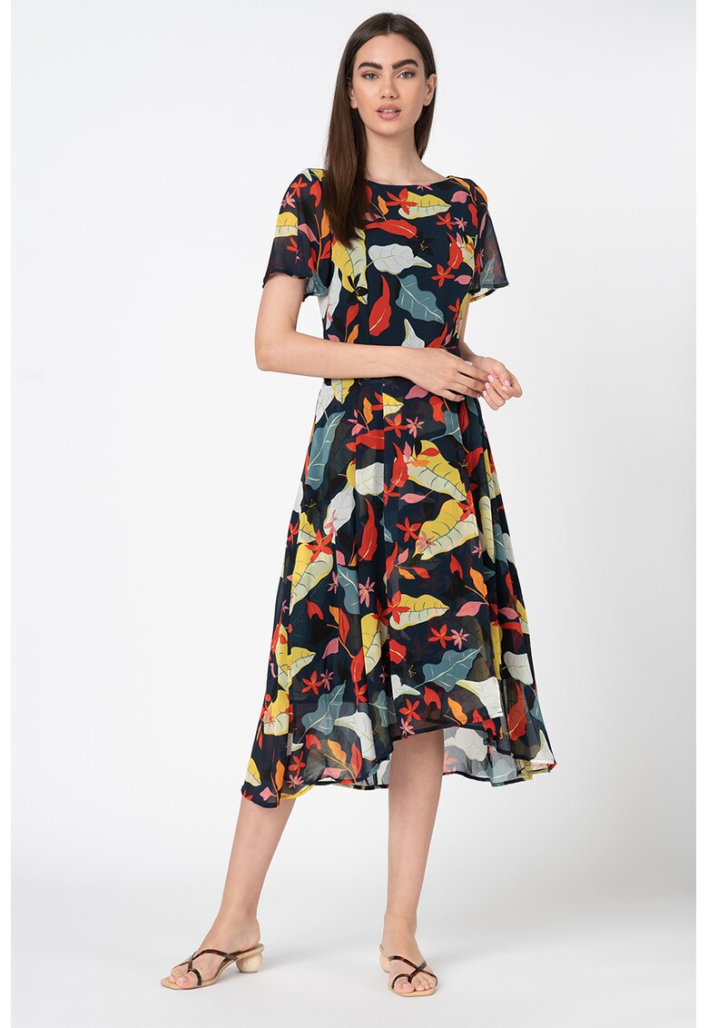 Rochie midi vaporoasa cu imprimeu floral