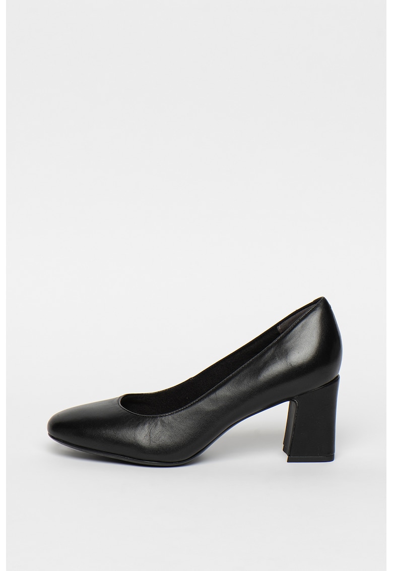Pantofi de piele - cu toc masiv