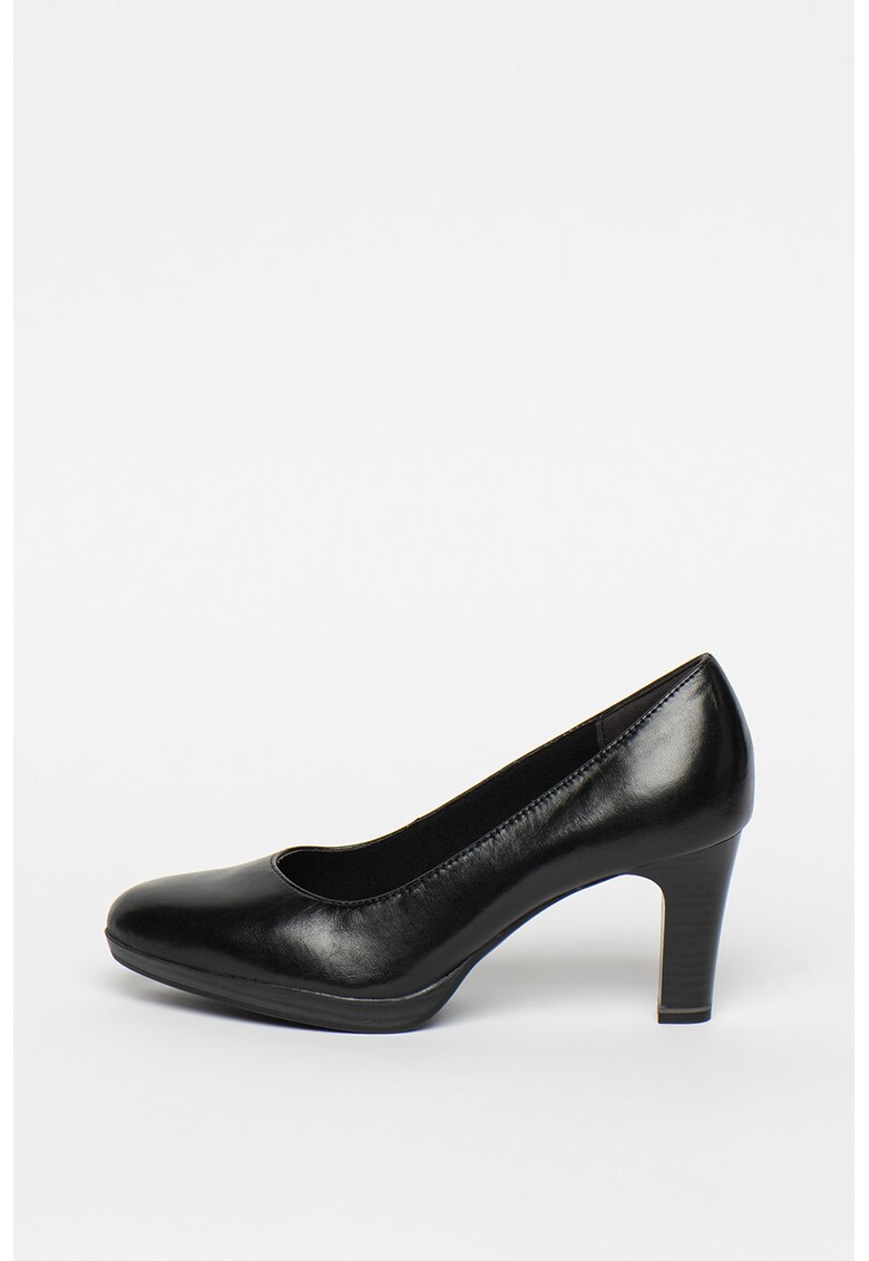 Pantofi de piele - cu toc masiv