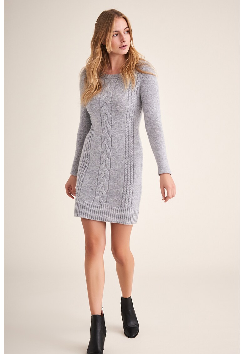 Rochie tip pulover din amestec de lana cu model torsade Petika