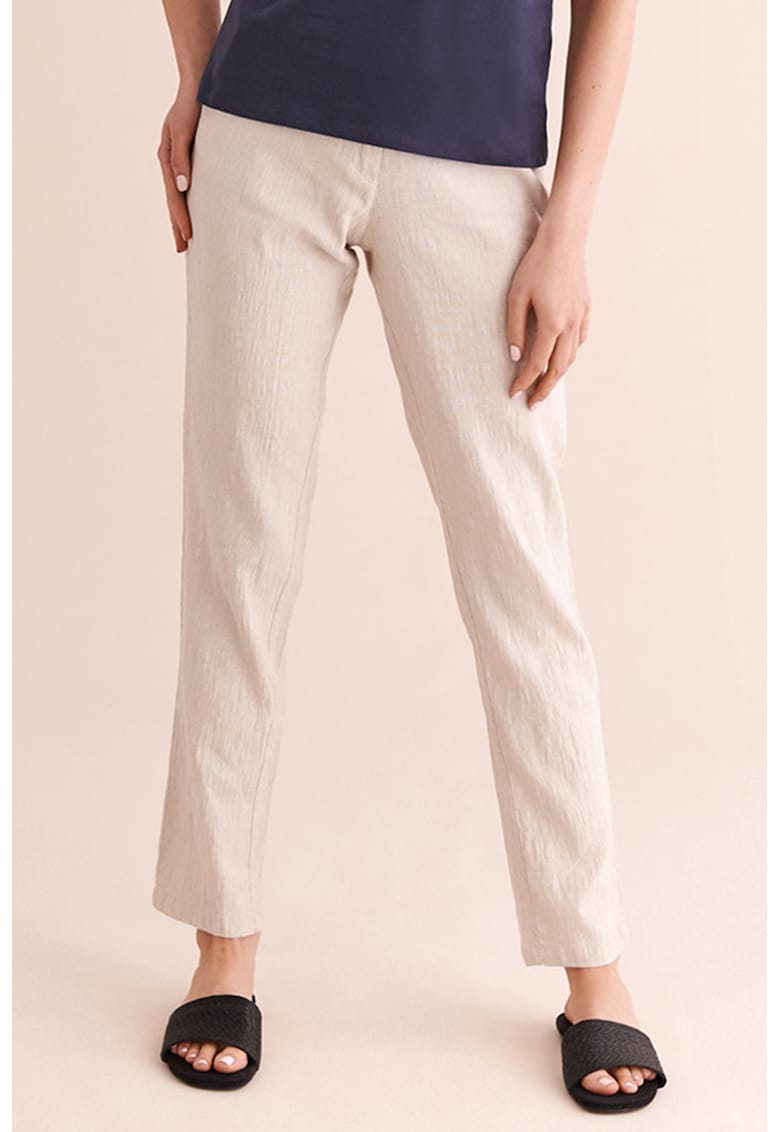 Pantaloni crop din amestec de in Ima