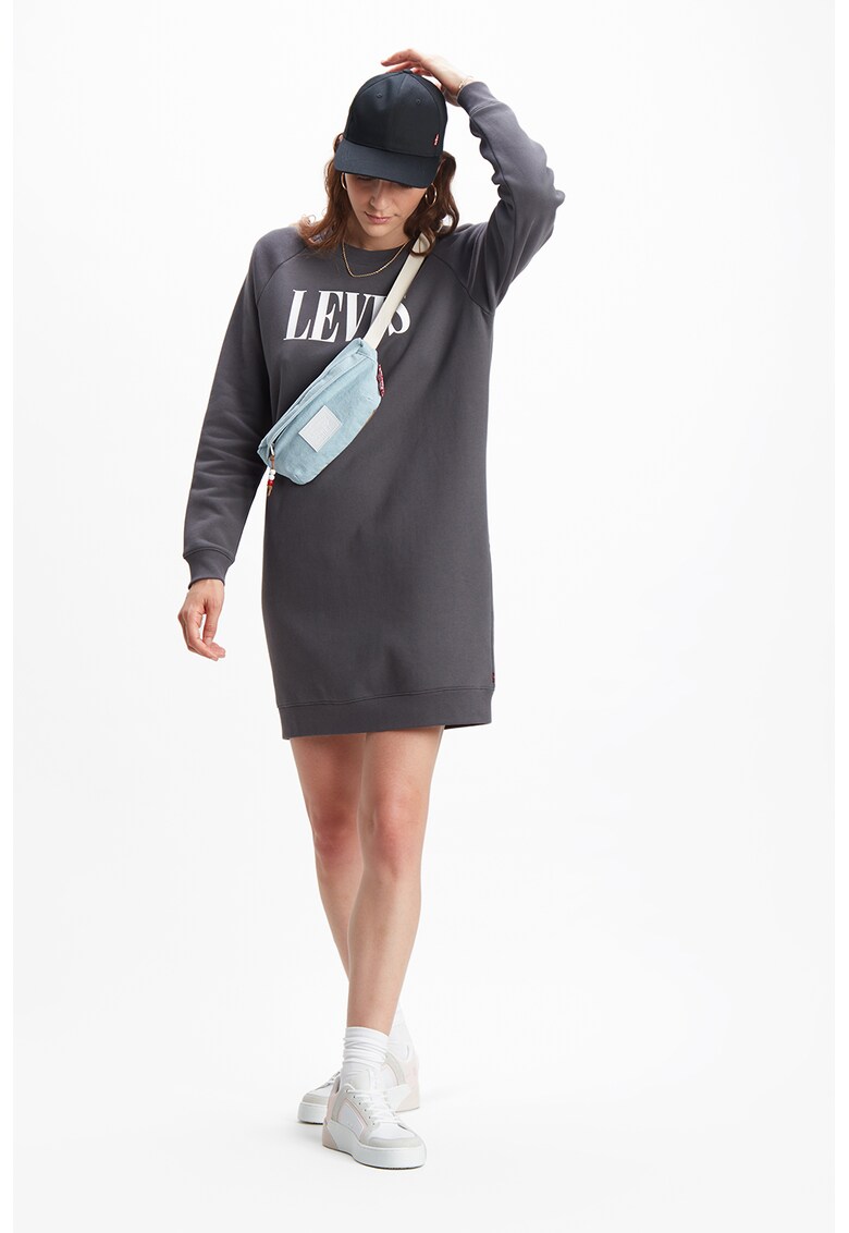 Rochie tip bluza sport cu maneci raglan