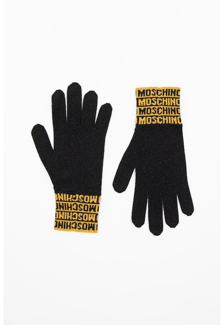 Manusi de lana cu logo Moschino ACCESORII/Manusi