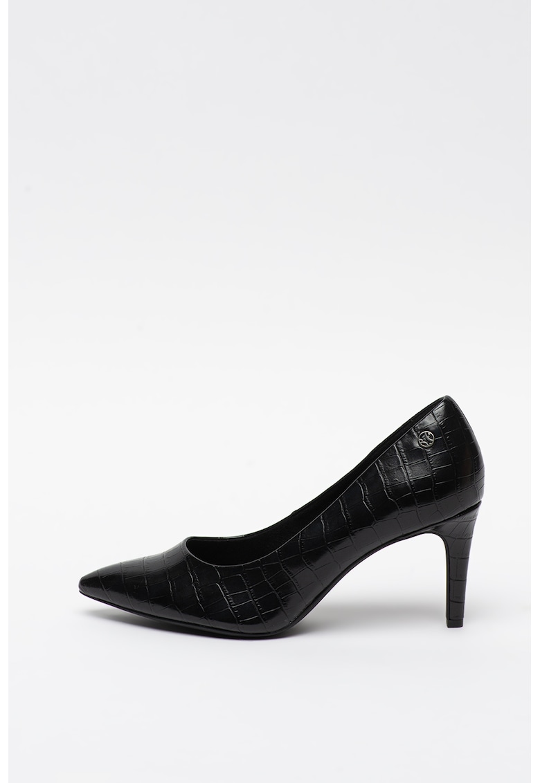 Pantofi din piele ecologica cu aspect de piele de crocodil