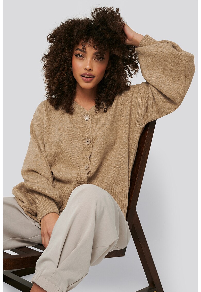 Cardigan tricotat cu maneci bishop Cardigan tricotat cu maneci bishop