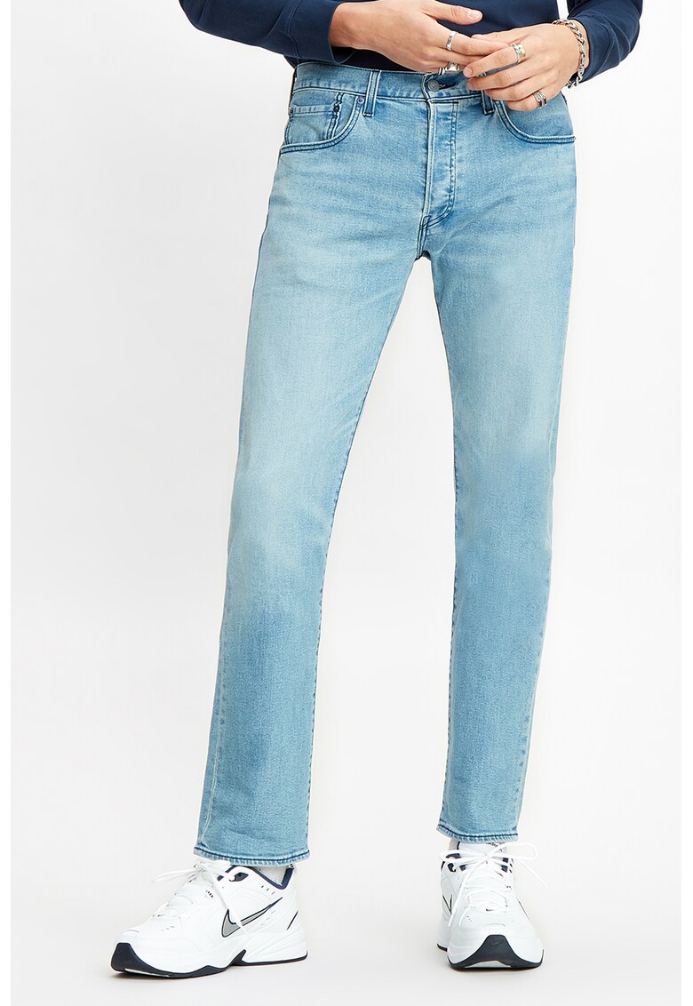Blugi regular fit cu aspect decolorat