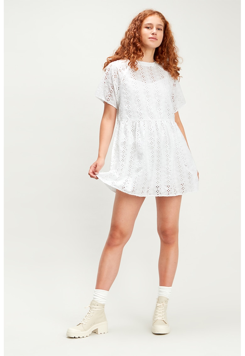 Rochie de bumbac cu brodereie Sangallo