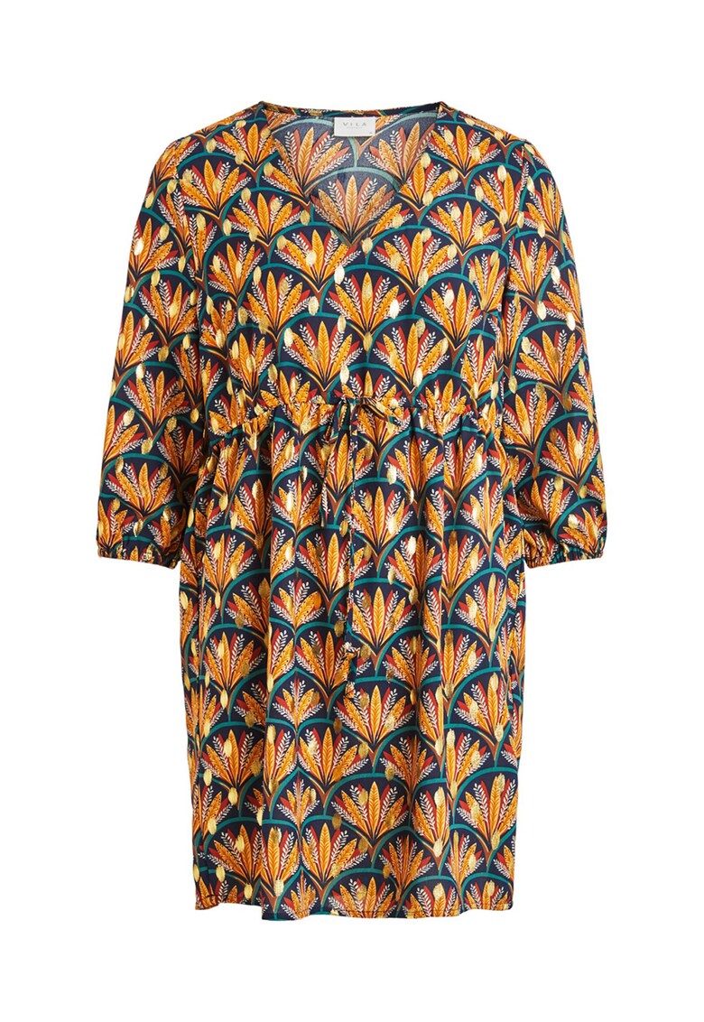 Rochie cu imprimeu si decolteu in V