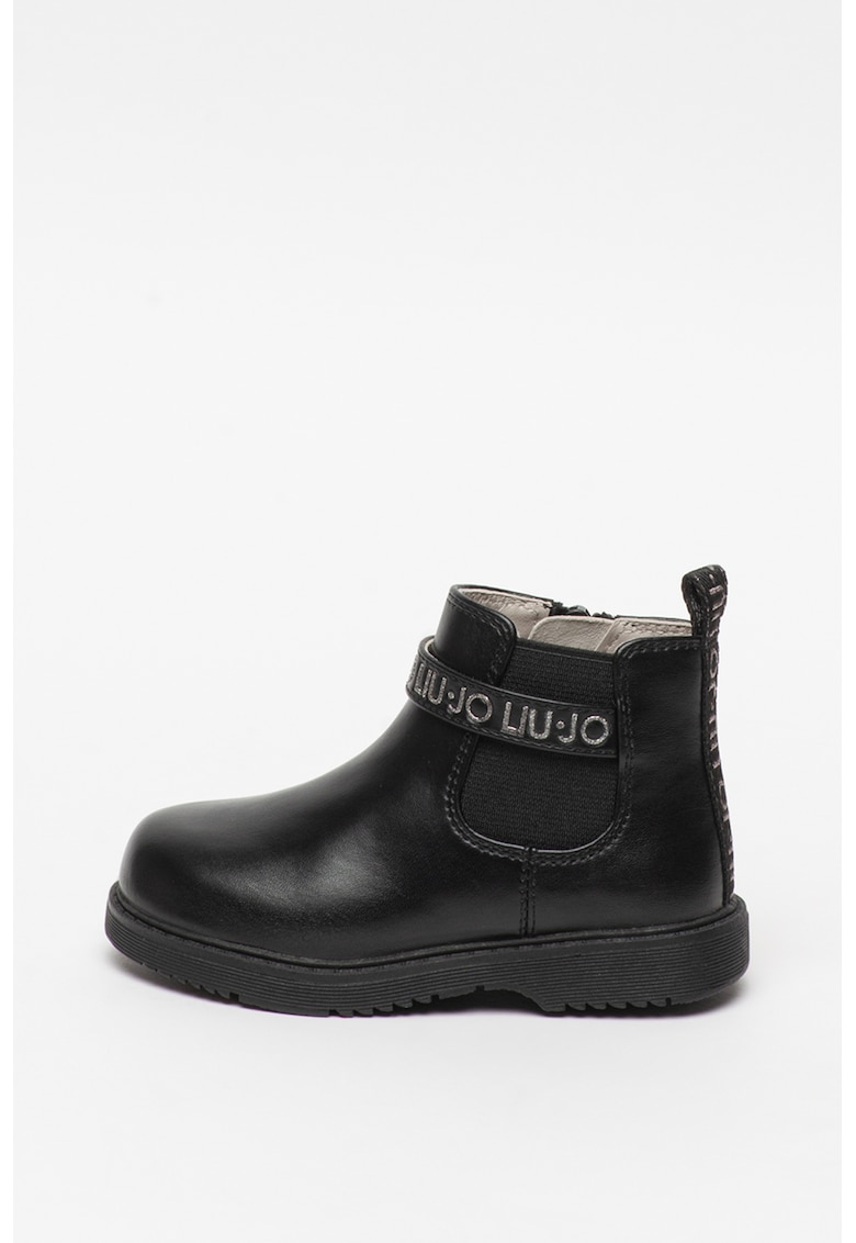 Ghete de piele ecologica - cu bareta cu logo Mini Pat