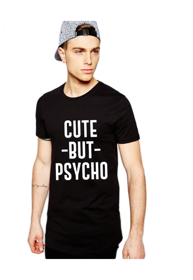 Tricou negru barbati - Cute but PSYCHO