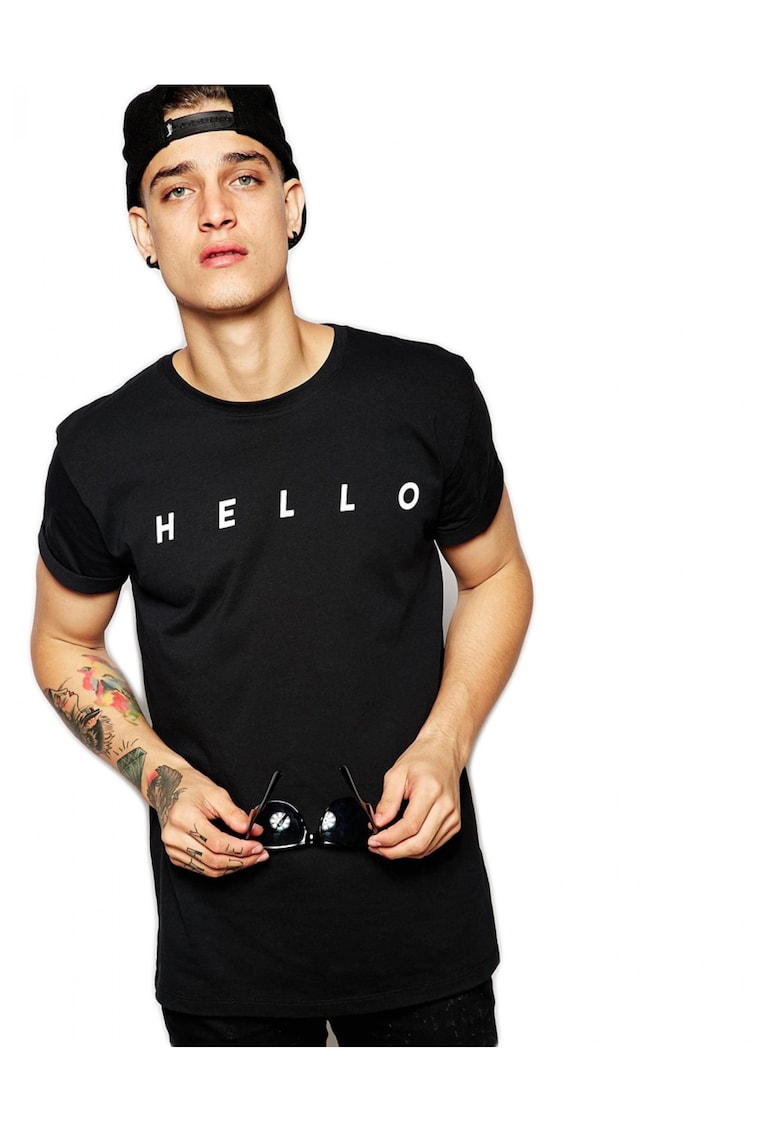 Tricou negru barbati - HELLO