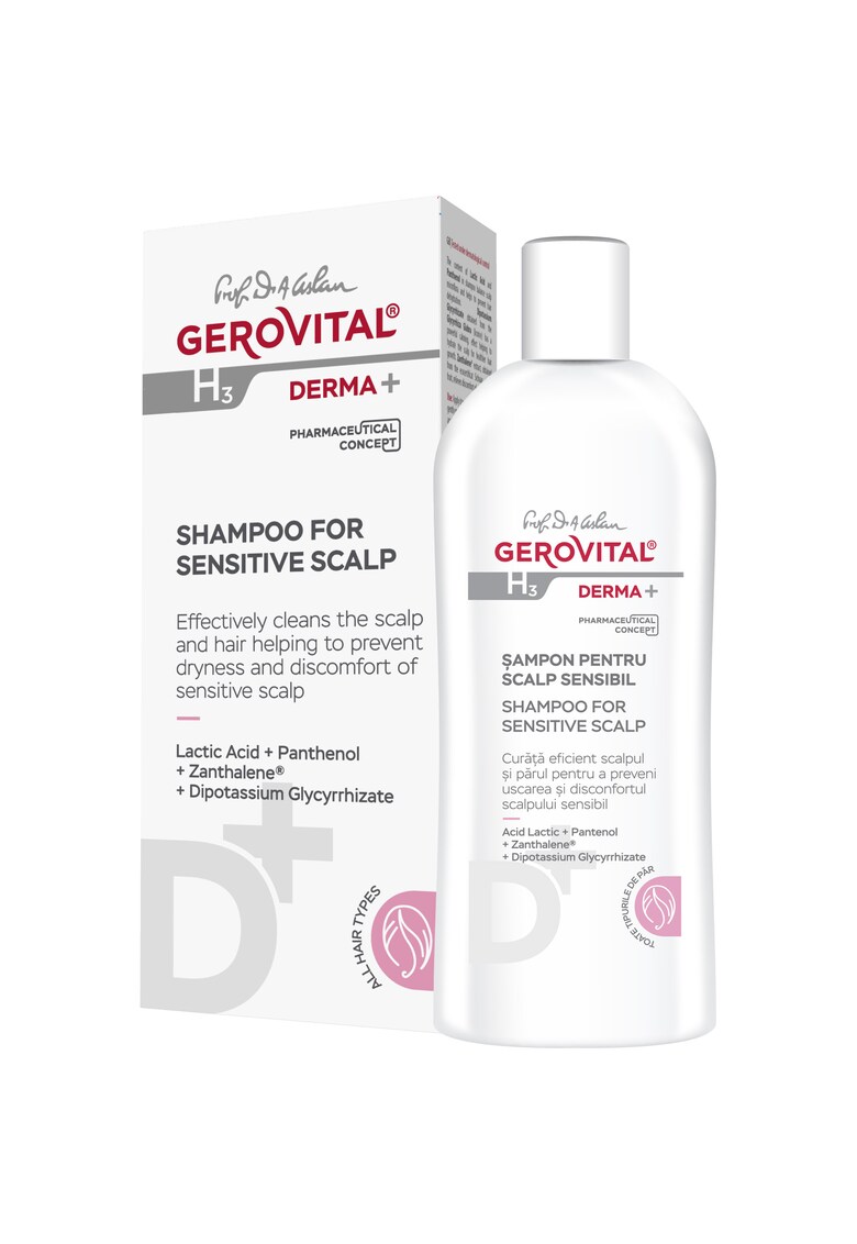 Sampon pentru scalp sensibil Gerovital H3 Derma+ - 200 ml