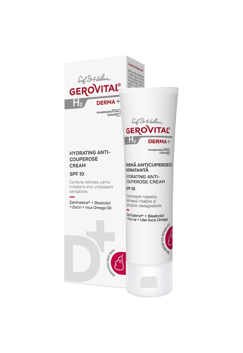 Crema anticuperozica hidratanta H3 Derma+ - cu SPF10 - 50 ml