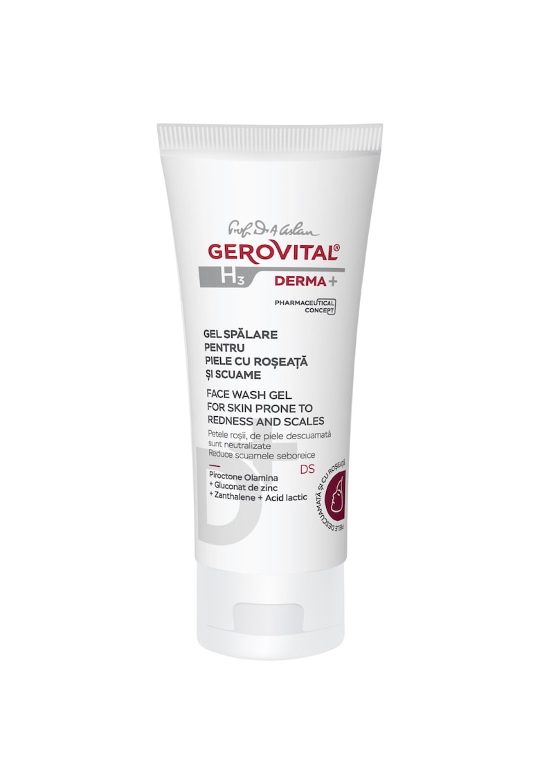 Gel spalare piele cu roseata si scuame Gerovital H3 Derma+ - 150 ml