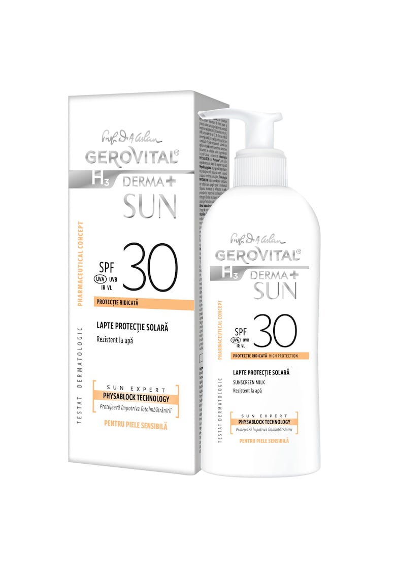 Lapte pentru protectie solara H3 Derma+ Sun - cu SPF30 - 150 ml